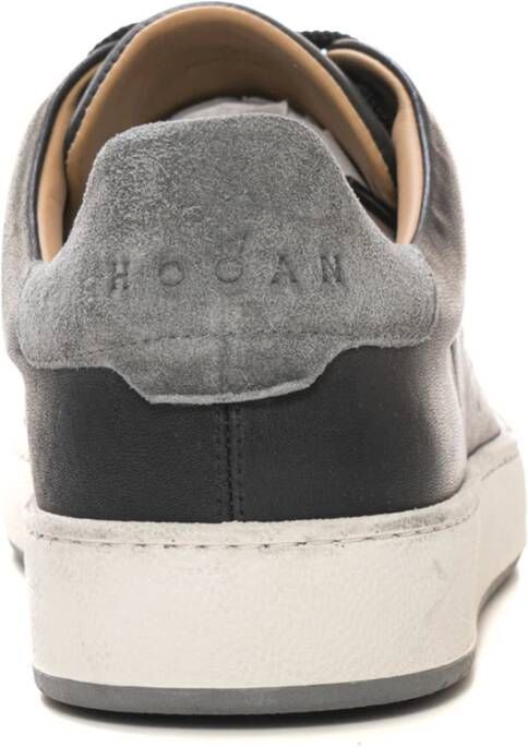 Hogan Leren sneakers met suède details Black Heren