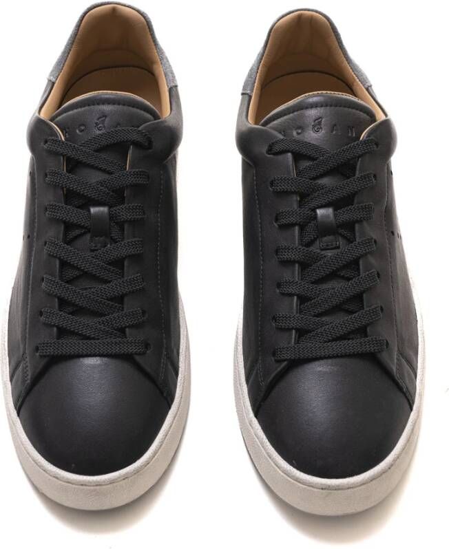 Hogan Leren sneakers met suède details Black Heren