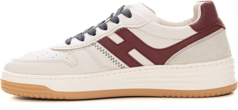 Hogan Leren sneakers met suède details White Heren