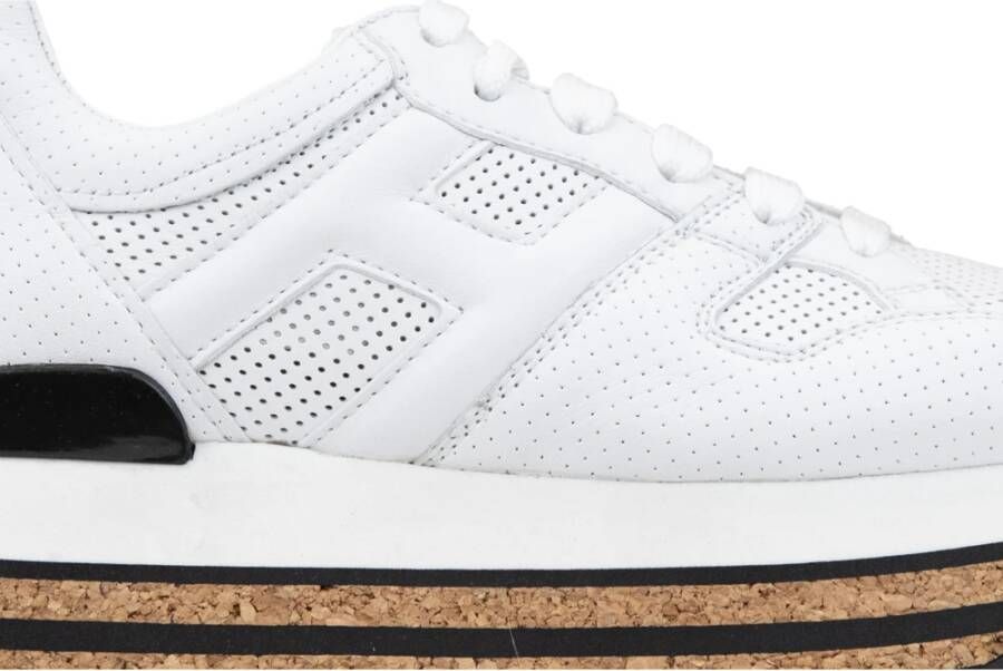 Hogan Leren Sneakers met Suède Hiel White Dames