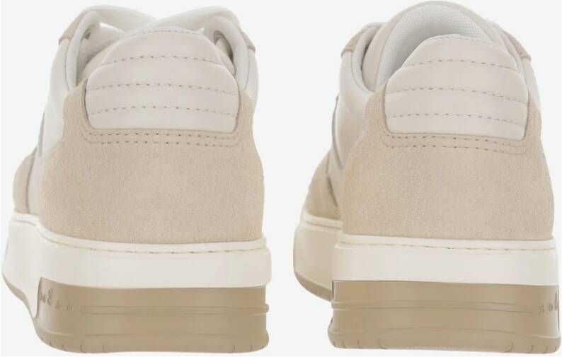 Hogan Leren Sneakers met Suède Inzetstukken Beige Heren