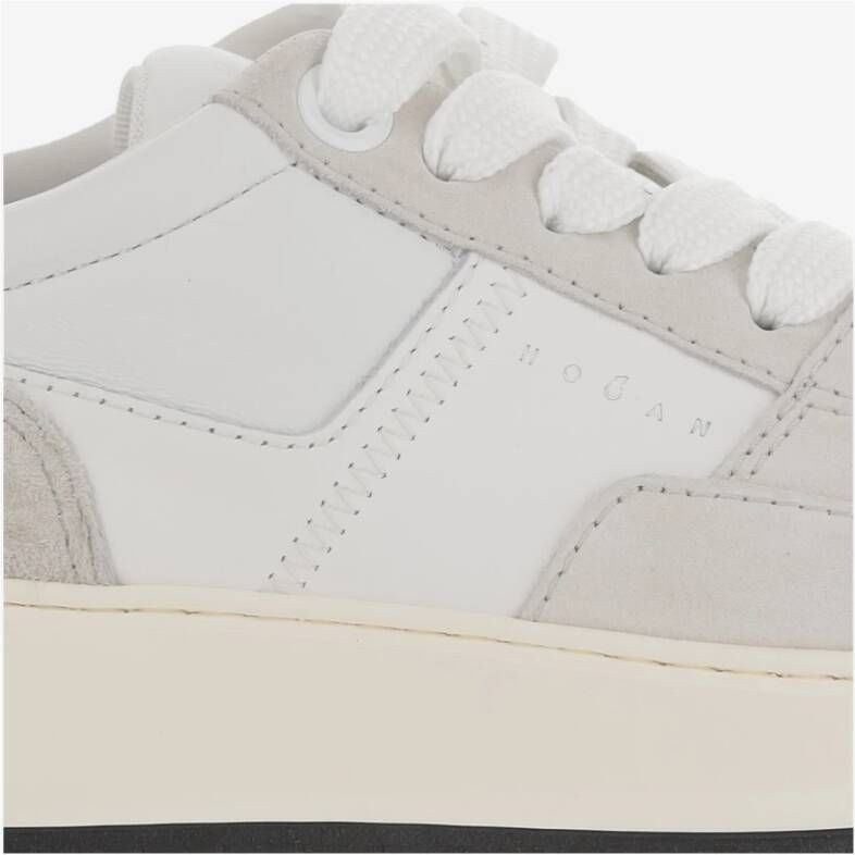 Hogan Leren Sneakers met Suède Inzetstukken Gray Heren