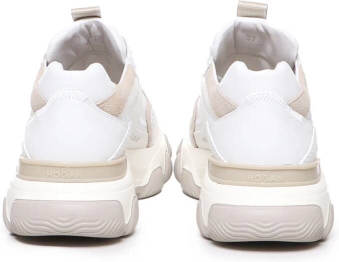 Hogan Leren Sneakers met Suède Inzetstukken White Dames