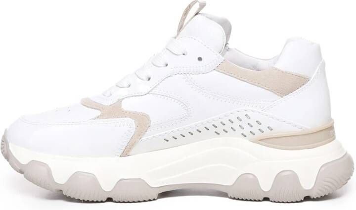 Hogan Leren Sneakers met Suède Inzetstukken White Dames