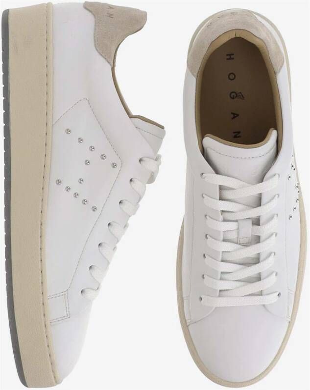 Hogan Leren sneakers met suède inzetstukken White Dames