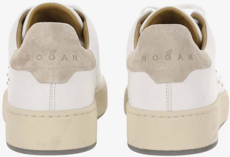 Hogan Leren sneakers met suède inzetstukken White Dames