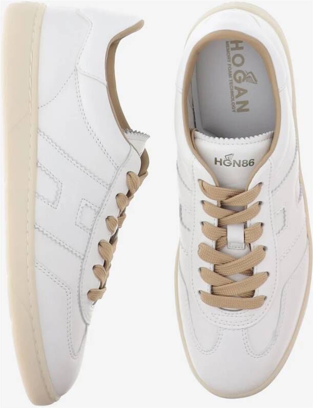 Hogan Leren Sneakers met Suède Inzetstukken White Dames