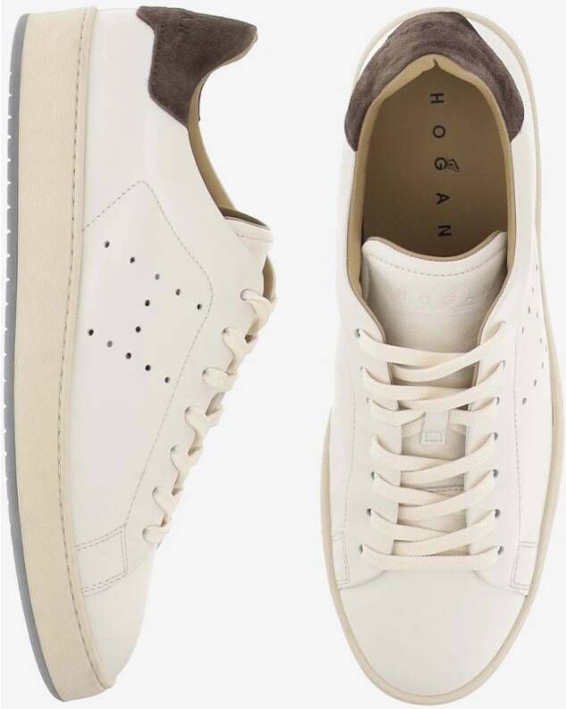 Hogan Leren Sneakers met Suède Inzetstukken White Heren