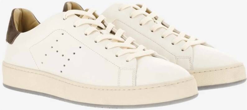 Hogan Leren Sneakers met Suède Inzetstukken White Heren