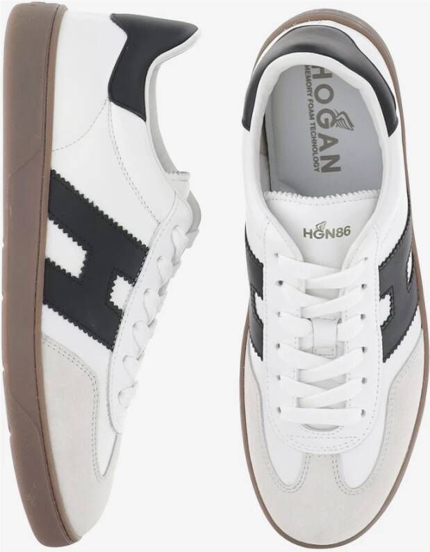 Hogan Leren Sneakers met Suède Inzetstukken White Heren