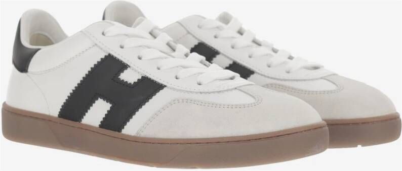 Hogan Leren Sneakers met Suède Inzetstukken White Heren