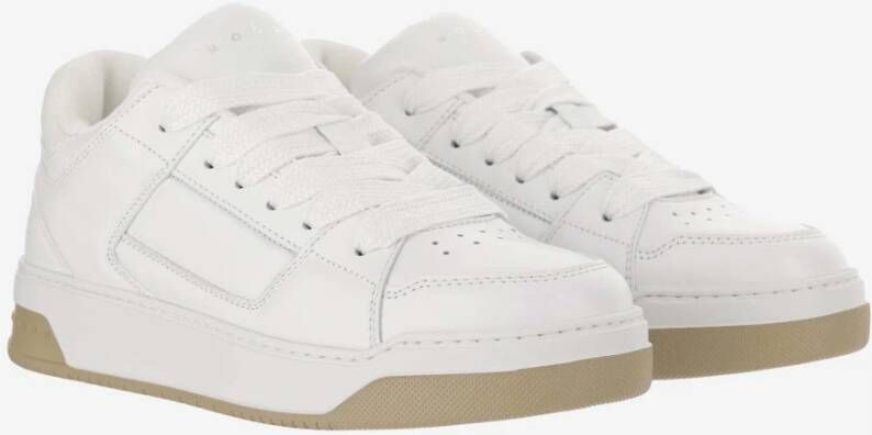 Hogan Leren Sneakers Ronde Neus Veters Logo White Heren