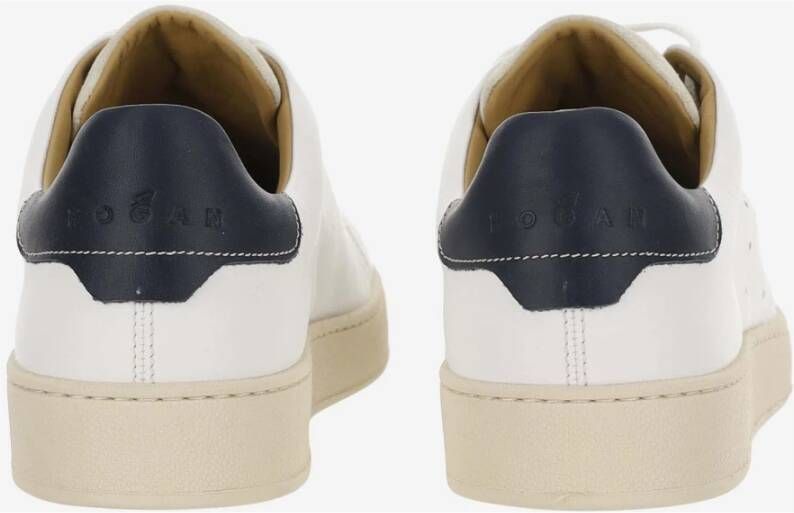 Hogan Leren Sneakers Vetersluiting Geperforeerde Zijde White Heren