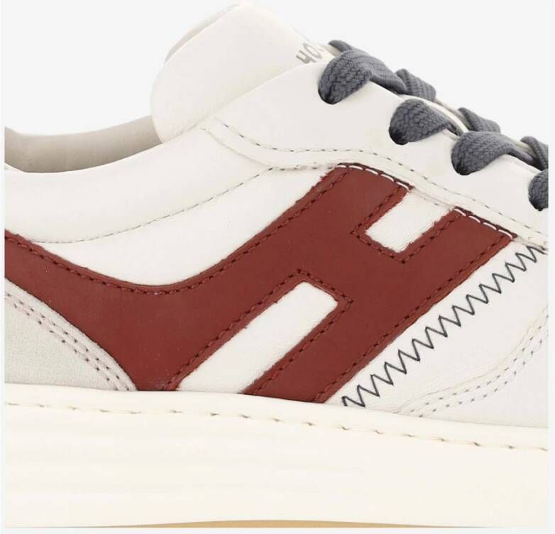 Hogan Leren Sneakers Vetersluiting Ronde Neus Italië Multicolor Heren