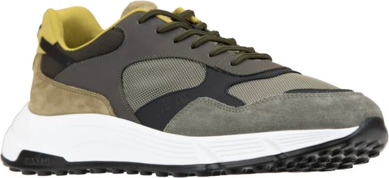 Hogan Leren Stoffen Sneakers Veterschoenen Mannen Multicolor Heren