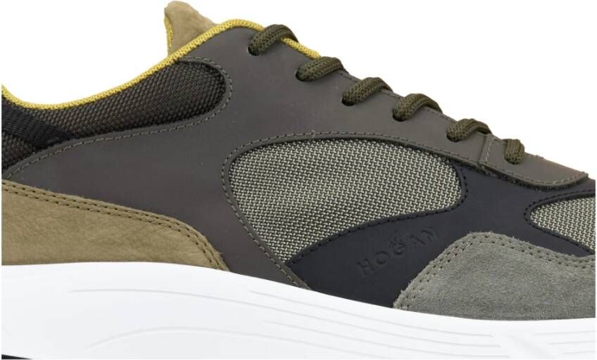 Hogan Leren Stoffen Sneakers Veterschoenen Mannen Multicolor Heren