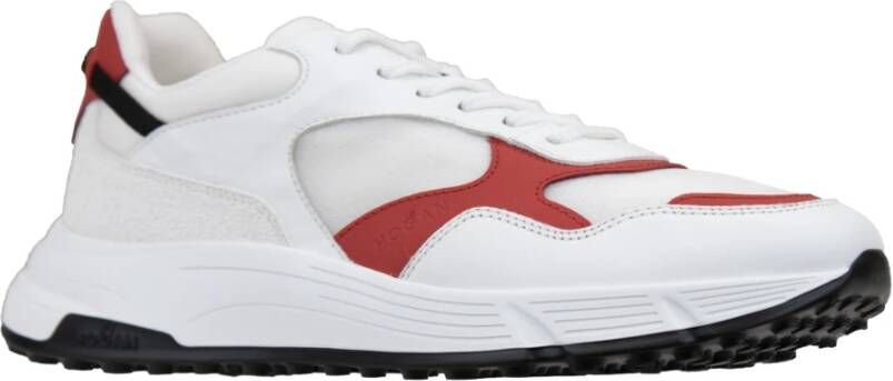 Hogan Leren Stoffen Sneakers Veterschoenen Mannen White Heren