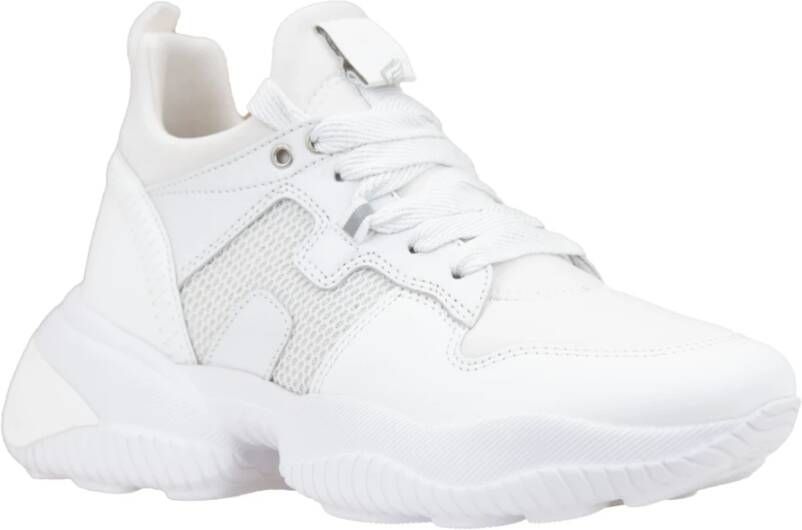 Hogan Leren Stoffen Sneakers Veterschoenen Vrouwen White Dames