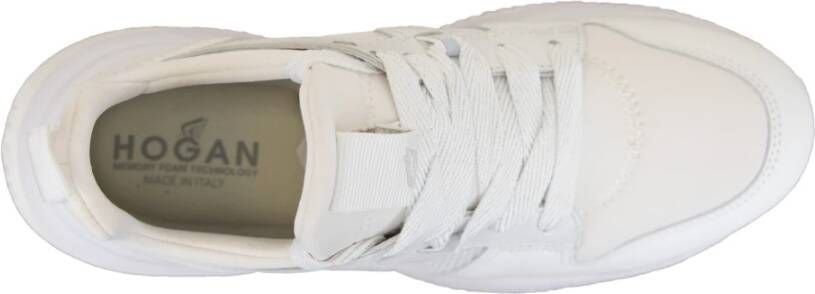 Hogan Leren Stoffen Sneakers Veterschoenen Vrouwen White Dames