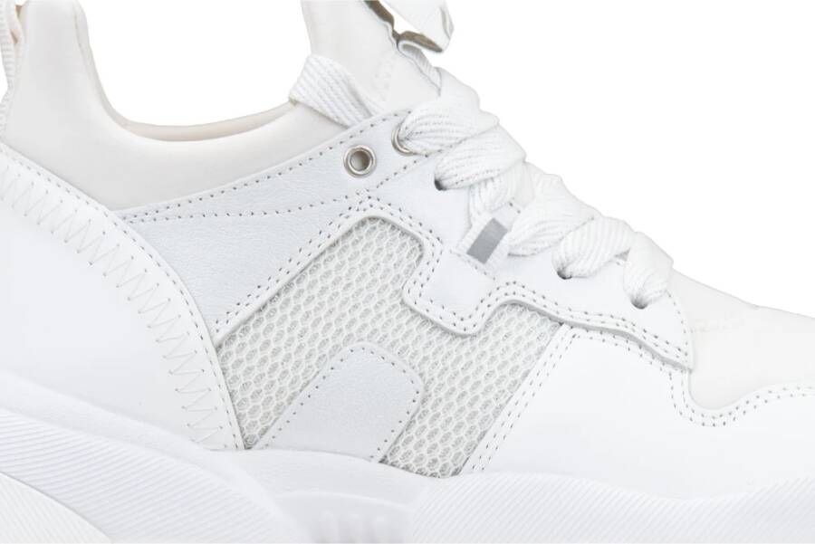 Hogan Leren Stoffen Sneakers Veterschoenen Vrouwen White Dames