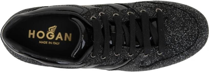 Hogan Leren Veterschoen Glitter Sneakers Vrouwen Black Dames