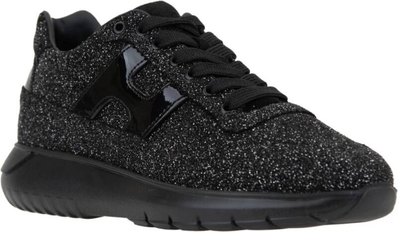 Hogan Leren Veterschoen Glitter Sneakers Vrouwen Black Dames