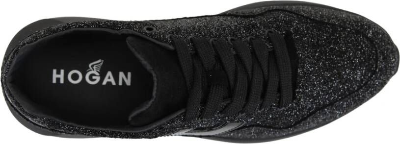 Hogan Leren Veterschoen Glitter Sneakers Vrouwen Black Dames