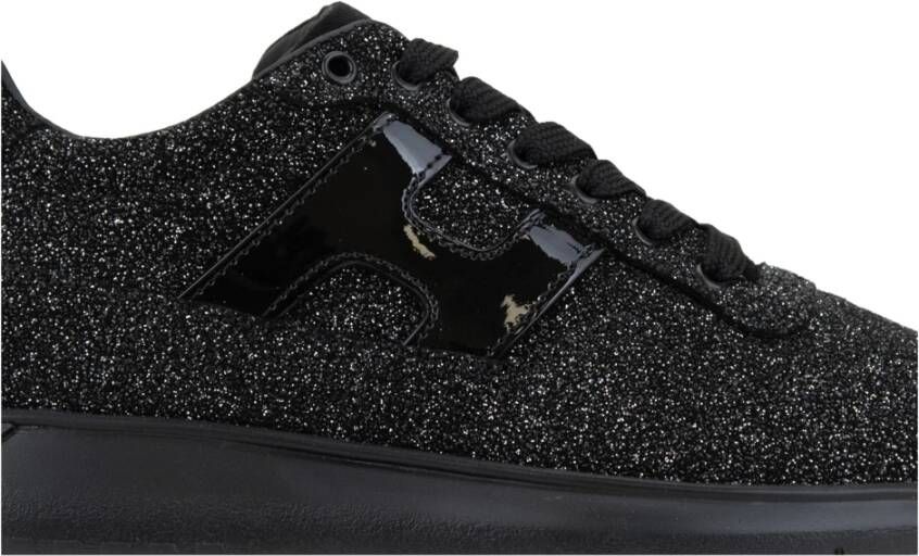 Hogan Leren Veterschoen Glitter Sneakers Vrouwen Black Dames