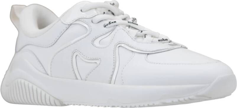 Hogan Leren Veterschoenen met Hoge Top Sneakers White Dames