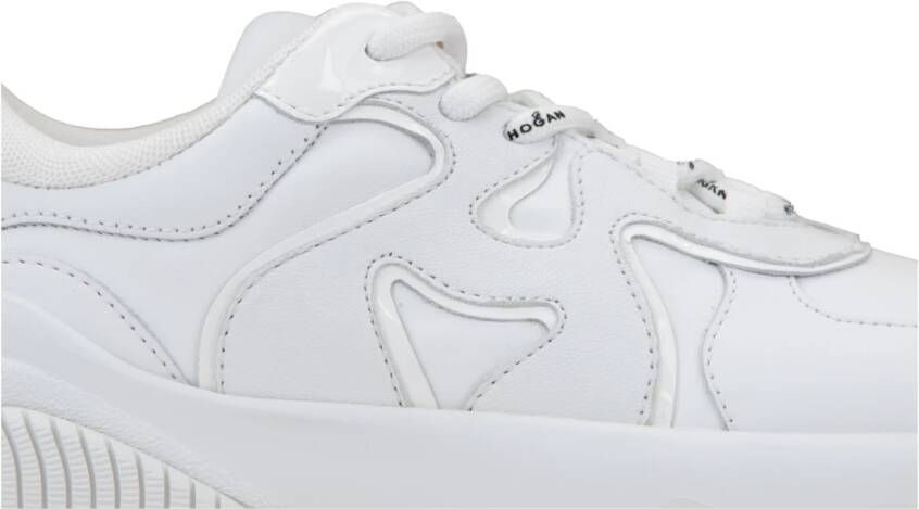 Hogan Leren Veterschoenen met Hoge Top Sneakers White Dames