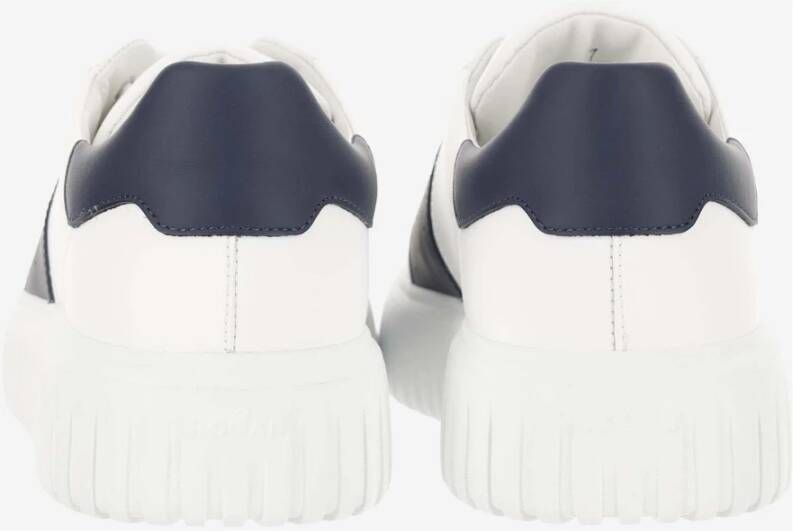 Hogan Leren Veterschoenen Wit Marineblauw White Heren