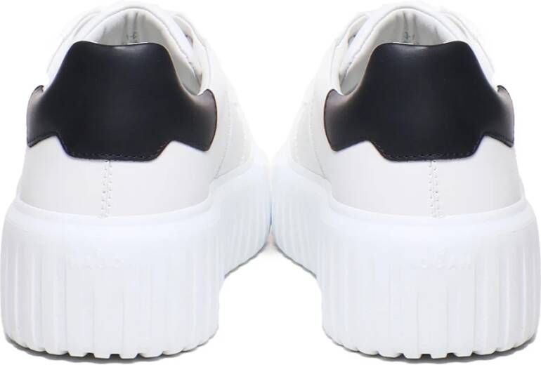 Hogan Leren Vetersluiting Stud Sneakers Wit White Dames