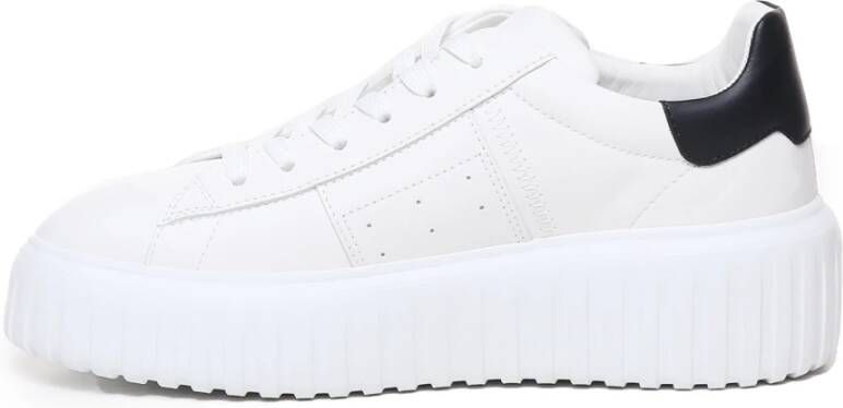 Hogan Leren Vetersluiting Stud Sneakers Wit White Dames