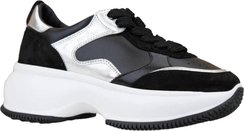 Hogan Leren Vetersneakers Black Dames