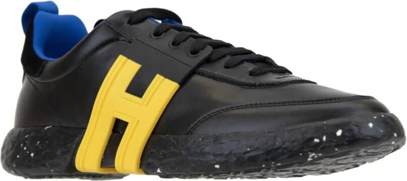 Hogan Leren Vetersneakers Black Heren