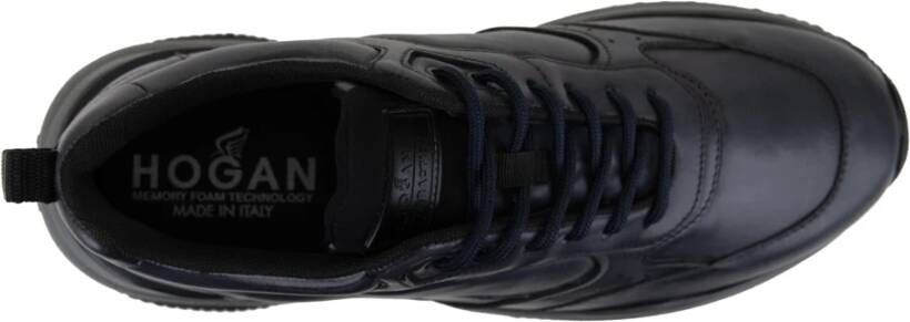 Hogan Leren Vetersneakers Black Heren