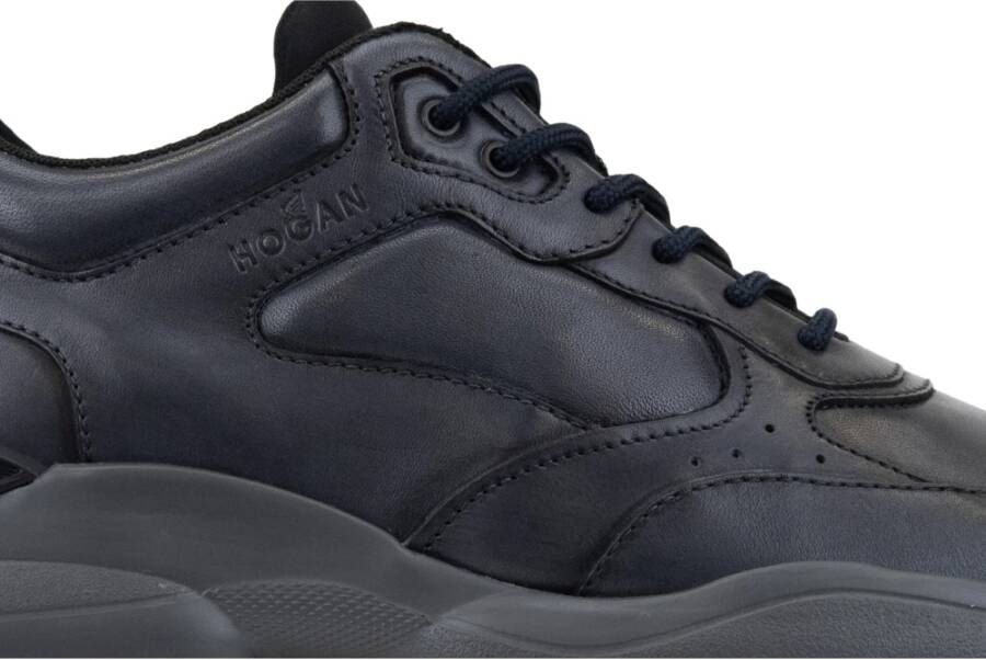 Hogan Leren Vetersneakers Black Heren