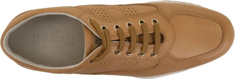 Hogan Leren Vetersneakers met 'H' Detail Orange Dames