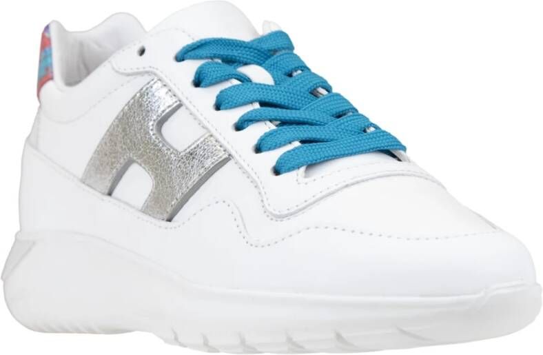 Hogan Leren Vetersneakers Multicolor Hiel White Dames