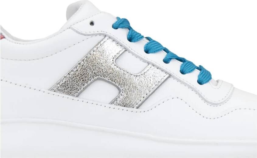 Hogan Leren Vetersneakers Multicolor Hiel White Dames