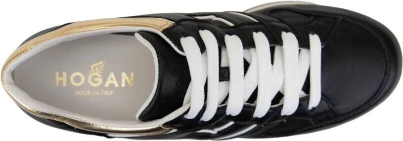 Hogan Leren Vetersneakers voor Dames Black Dames