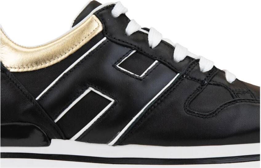 Hogan Leren Vetersneakers voor Dames Black Dames