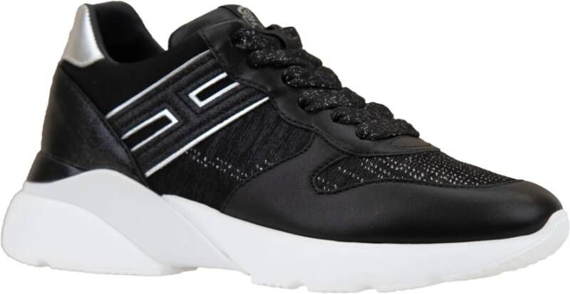 Hogan Leren Vetersneakers voor Dames Black Dames