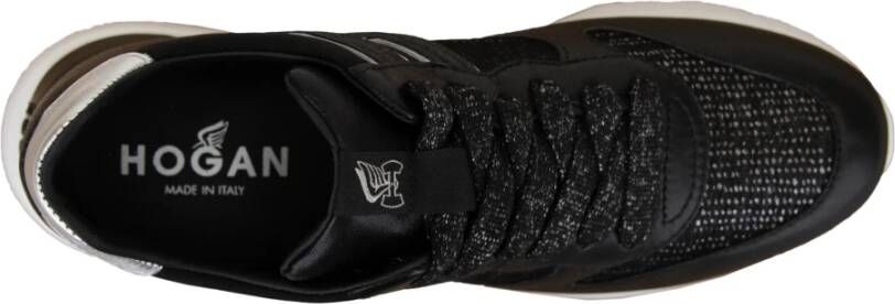 Hogan Leren Vetersneakers voor Dames Black Dames