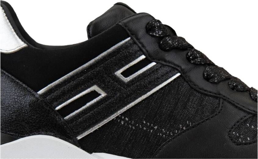 Hogan Leren Vetersneakers voor Dames Black Dames