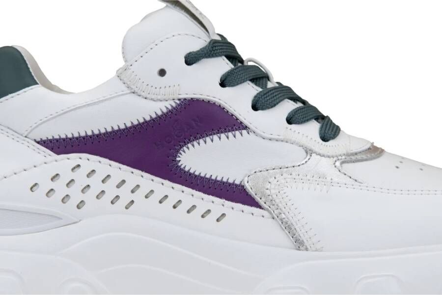 Hogan Leren Vetersneakers voor Dames White Dames