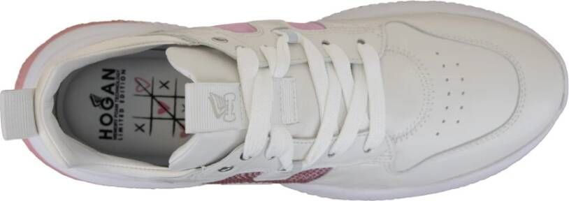 Hogan Leren Vetersneakers voor Dames White Dames