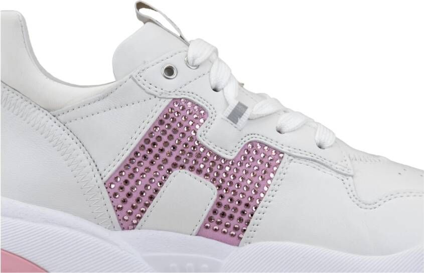 Hogan Leren Vetersneakers voor Dames White Dames