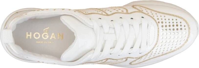 Hogan Leren Vetersneakers voor Dames White Dames