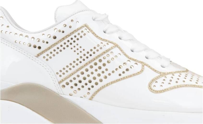 Hogan Leren Vetersneakers voor Dames White Dames